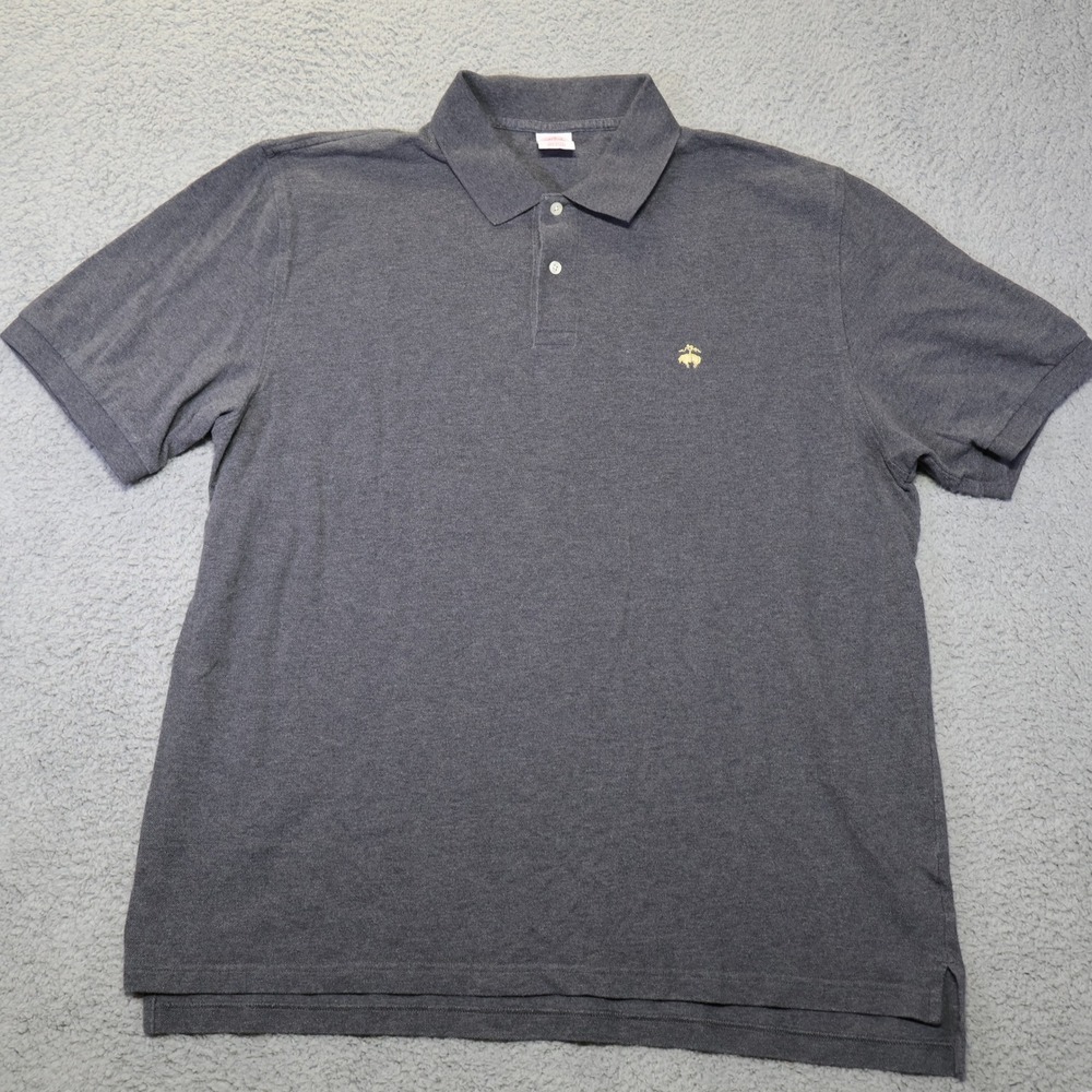 Brooks Brothers 346 Mens Gray Cotton Pique Short Sleeve Polo Shirt Original Fit